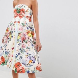 ASOS design bandeau floral midi